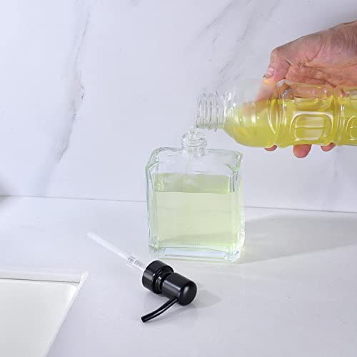 Set De 2 Dispensadores De Jabón Líquido De Vidrio Transparen