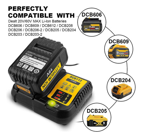 Cargador P/baterias 12v/20v 3a Para Dcb105 Dewalt Dcb112
