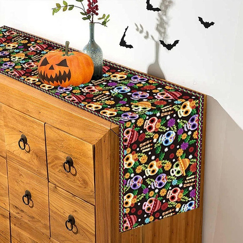 H Toalha De Mesa Retangular Passadeira Halloween Decoração
