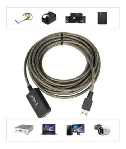 Imagen 3 de 4 de Alargador Extensión Activa 5 Metros Usb 2.0