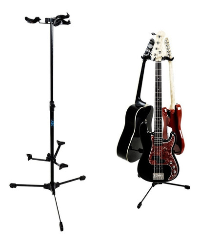 Suporte Pedestal Ask G-30 Estante 3 Instrumentos De Corda Cor Preto