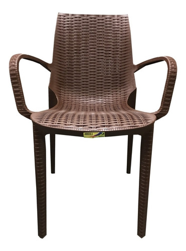 Silla Plastica Apilable Simil Rattan Apoyabr Melodi Premium