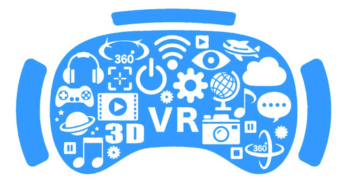 Vinilo Deco Realidad Virtual Mod0649 Color Azul