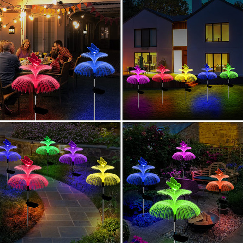 Luces Solares De Jardin Impermeables De 7 Colores 7 Color Gradients