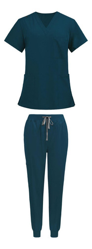 Conjunto De Uniforme De Enfermería Y Pantalones De Manga Cor
