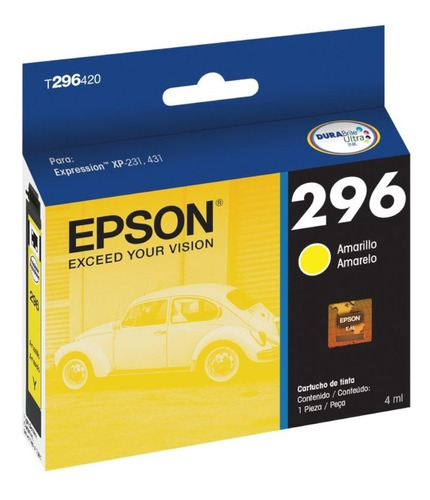 Cartucho Original Epson T296 Amarillo T296420 Xp241 Xp441