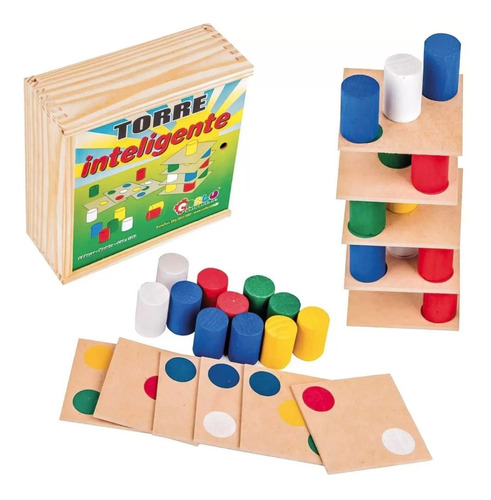 Torre Inteligente Brinquedo Educativo Pedagógico Carlu 63pcs