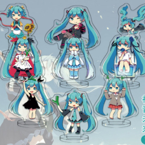 Set 9 Figuras De Acrilico Hatsune Miku Vocaloid Otaku Anime
