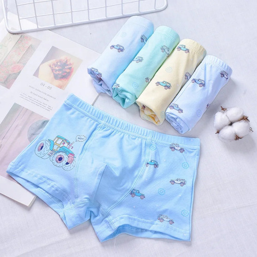 Boxer De Algodón De Dibujos Animados Para Niños 3pcs