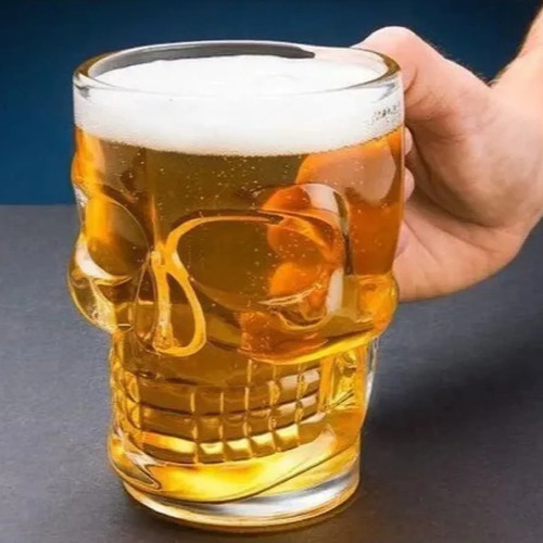 Jarra De Cerveza De Cristal Con Forma De Calavera, 2 Unidade