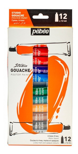 Pintura Pébéo Gouache 12 ml 12 colores