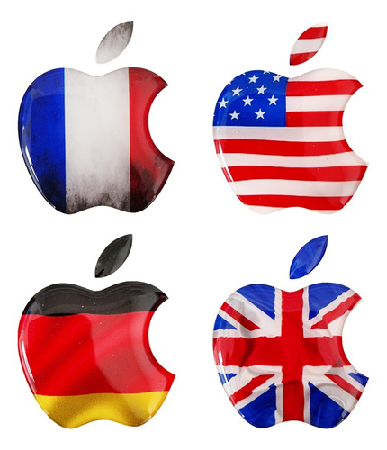 Emblema Manzana De Apple Bandera ( Incluye Adhesivo 3m )