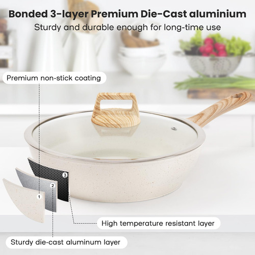 Conjunto De Utensílios De Cozinha Soday White Granite Antiad