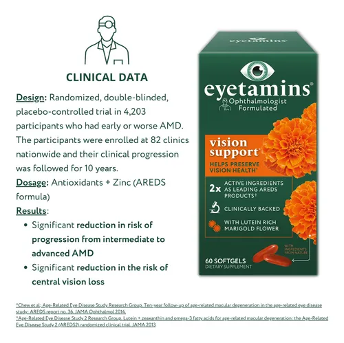 Eyetamins Vision Support - 60 Capsulas Formuladas Por Oftalm