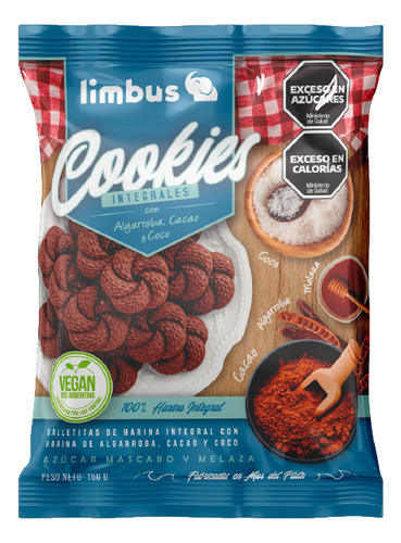 Galletita Integral Vegana Algarroba, Cacao Y Coco Limbus