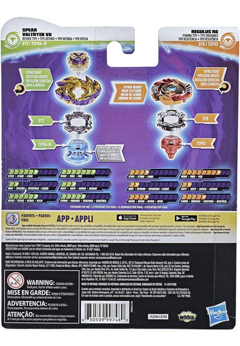 Imagem 2 de 4 de Beyblade Burst Surge - Regulus R6 E Spear Valtryek V6 Hasbro