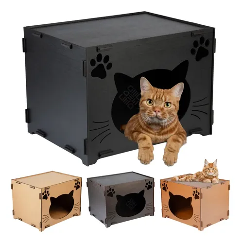 Casa De Gato Cama Nicho Toca Caminha Pet Felino Mdf 4 Cores