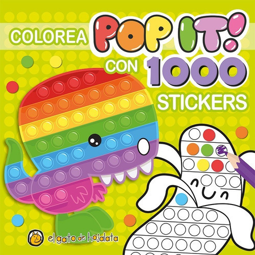Libro Infantil Colorea Pop It Con 1000 Stickers Dinosaurio