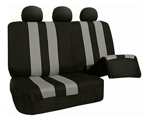 Fh Group Fh-fb036217 Striking Striped Seat Covers Gray/black