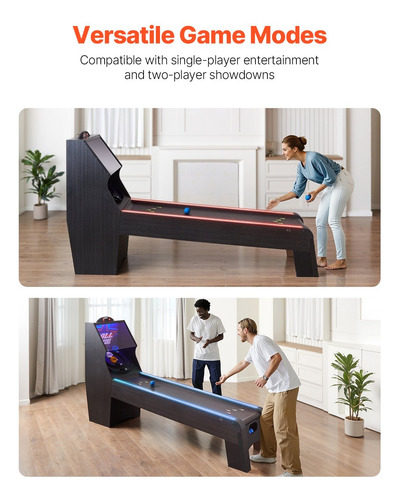 Mesa De Juego Arcade Roll & Score 9ft Eléctrico Led 4 Bolas