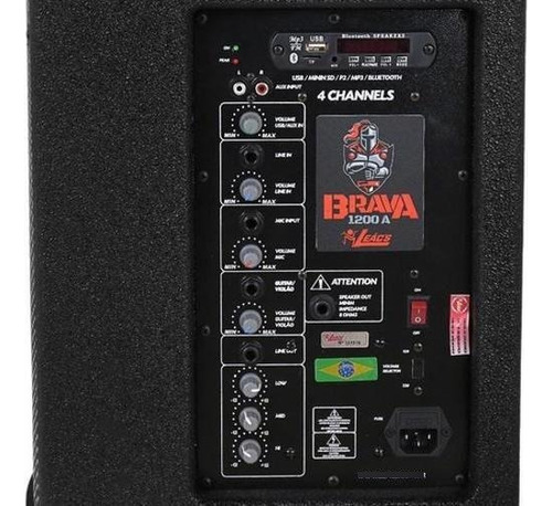 Caixa Amplificada 12 Leacs 250w Bluetooth Brava Brv1200a