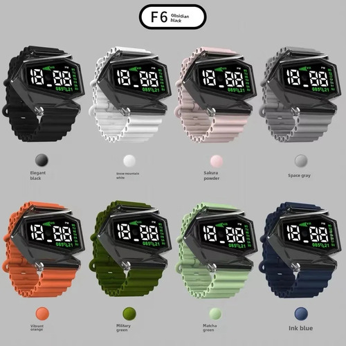 Elegant Black - Nuevo Reloj De Avión Led F6 Resistente Al Ag