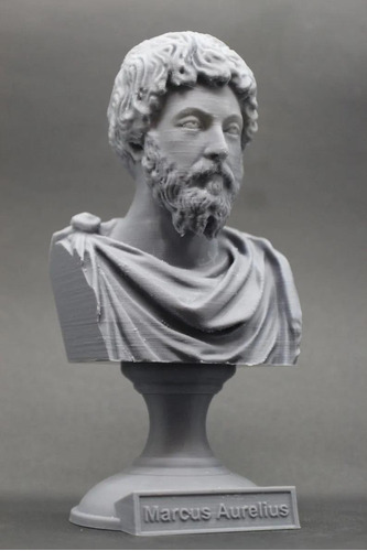 Escultura Estatua Busto Imperador Romano Marco Aurélio Cor Branco