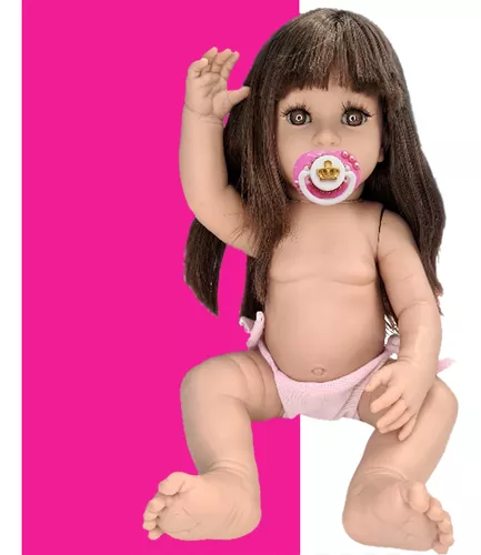 Boneca Bebê Reborn Enxoval Completo Pode Dar Banho Realista