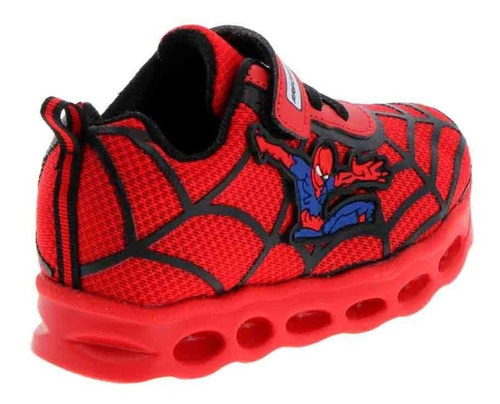 Imagen 2 de 5 de Tenis Niños Deportivos Luces Space Boys Spider Man