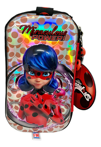 Fm Lapicera Escolar Estuche Lady Bug Skin Miraculus 02539