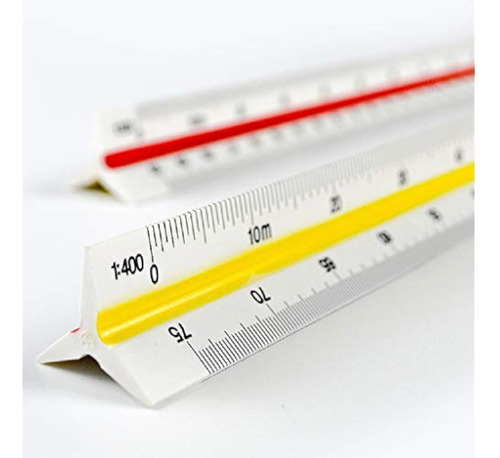 Regla De Escala Triangular De 12 Pulgadas Y Versatil Plateado