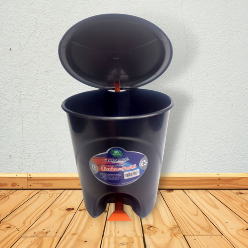 Lixeira Pedal Plástica Banheiro Cozinha Escritório 12lt 12un