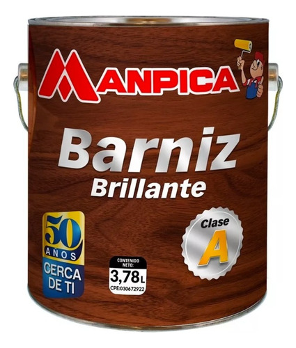 Manpica Barniz Brillante Transparente 1/4 Gal Y Galones