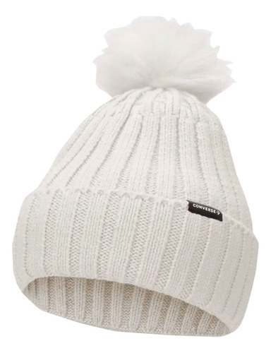 Gorro Beanie Converse Pompon Crudo