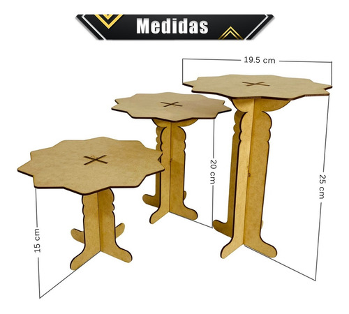 Imagen 5 de 10 de Kit 3 Bases Para Cupcakes Mesa De Dulces Candy Bar Postres