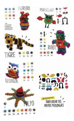 Imagen 5 de 10 de Pompones Magicos Juego Didáctico (bunchems) 400 Abrojos
