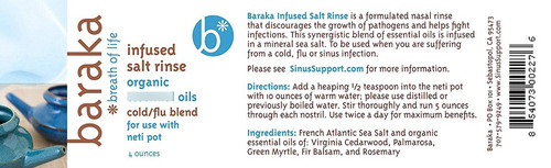 Baraka Neti Infusión De Sal Enjuague Con 5 Aceites Esenciale