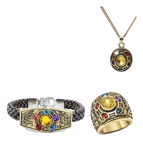 Avengers Infinity War Gemas Infinito Collar Anillo Pulsera A