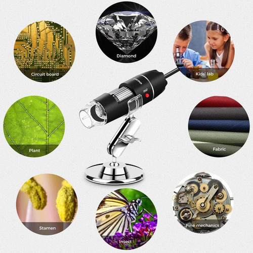 Mini Microscopio Digital Usb Led 1000x Zoom Negro
