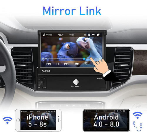 ..a Estéreo Para Automóvil Con Pantalla Táctil 1din Retrácti