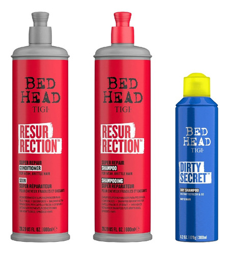 Tigi Bed Head Resurrection Sh + Ac 400ml + Dirty Secret