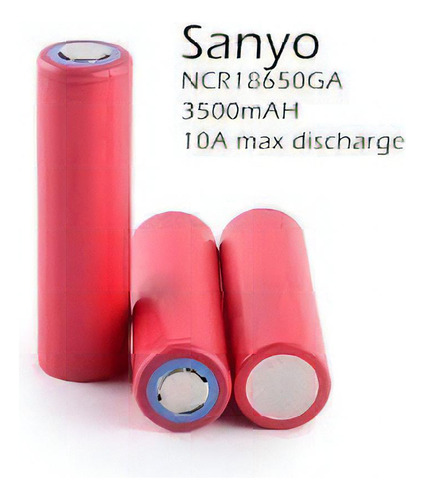 Pila recargable Sanyo Li-Ion NCR18650GA Cilíndrica