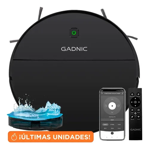 Aspiradora Robot Gadnic 3 Modos Limpieza Poder De Succión Negro Negro Opaco