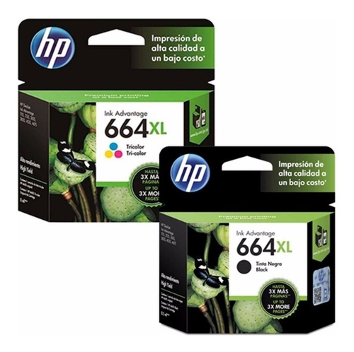 Imagen 7 de 10 de Cartuchos Hp 664xl Negro + 664xl Color Pack Combo Original