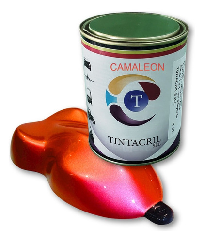 Imagen 2 de 6 de Pintura Camaleón Bicapa X 1/2 Lt. Oro - Rojo - Violeta