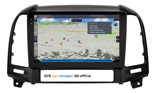 Multimidia Santa Fe 05/13 Android 64gb Carplay 9p Voz All In