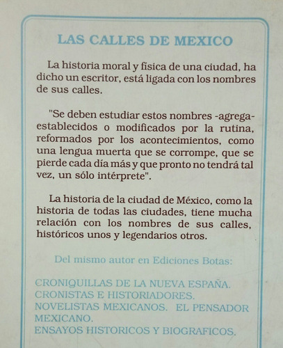 Las Calles De México González Obregón Botas Harmonía Libros (Usado)