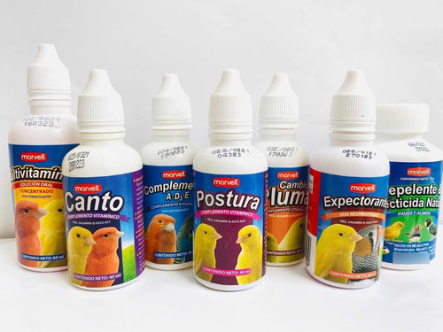 Kit De 6 Tónicos + Polvo Insecticida Para Canarios, Etc