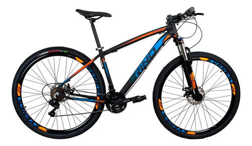 Bicicleta Aro 29 Rino Everest Color 24v Shimano C/ Trava Cor Laranja/azul Tamanho Do Quadro 15