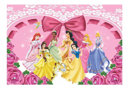 Papel De Parede Auto Colante Adesivo Princesas Barbie 3m²